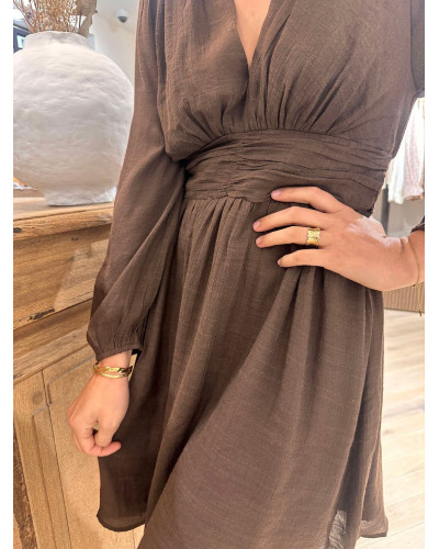 ROBE COURTE MARRON