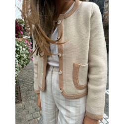 GILET BEIGE ET BORDS CAMEL