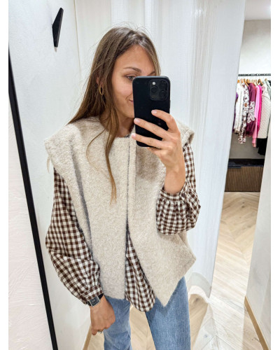 GILET SANS MANCHES BEIGE