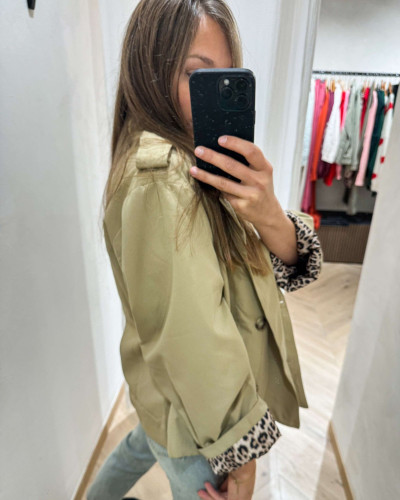 trench beige leopard