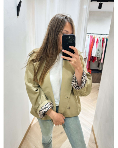 trench beige leopard