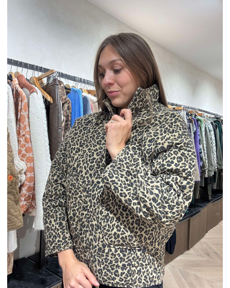 MANTEAU MATELASSE LEOPARD