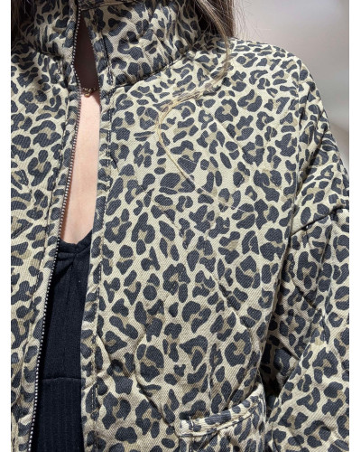 MANTEAU MATELASSE LEOPARD