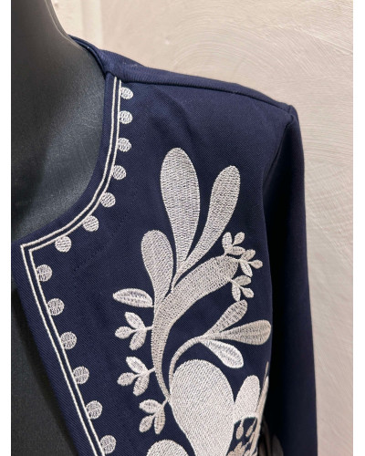 veste bleu marine broderie