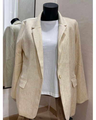 VESTE BLAZER ECRU/PAILLETTES