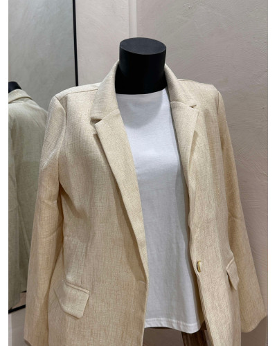 VESTE BLAZER ECRU/PAILLETTES