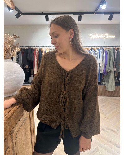 GILET NOEUD MARRON