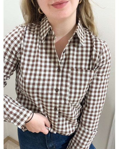CHEMISE CARREAUX CHOCOLAT