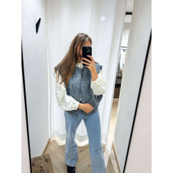 GILET SANS MANCHE GRIS CHINé