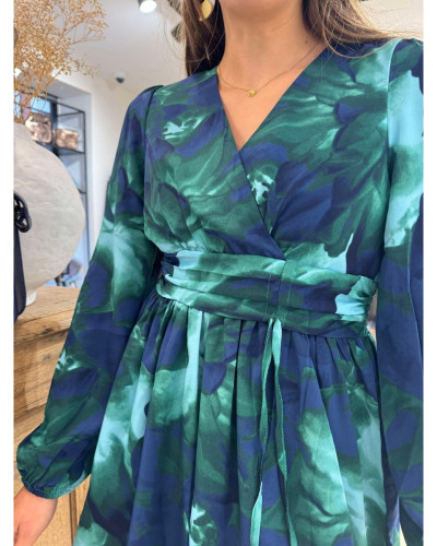 ROBE VERT ET BLEU