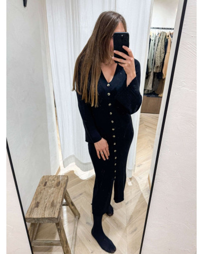 ROBE LONGUE NOIR COTELE