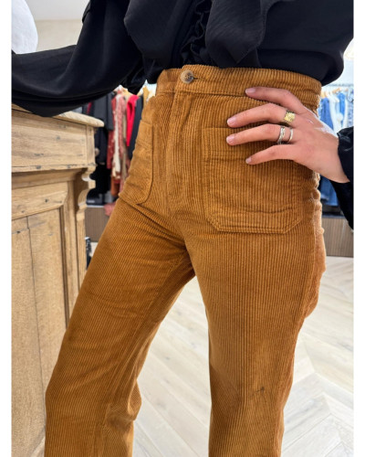 PANTALON VELOUR CAMEL