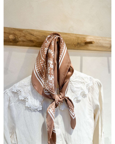 CARRE BANDANA VIEUX ROSE