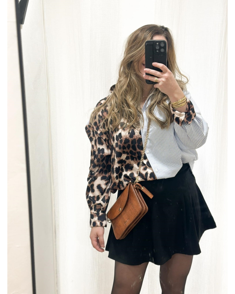 CHEMISE RAYEE ET LEOPARD