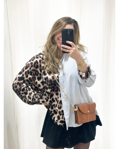 CHEMISE RAYEE ET LEOPARD