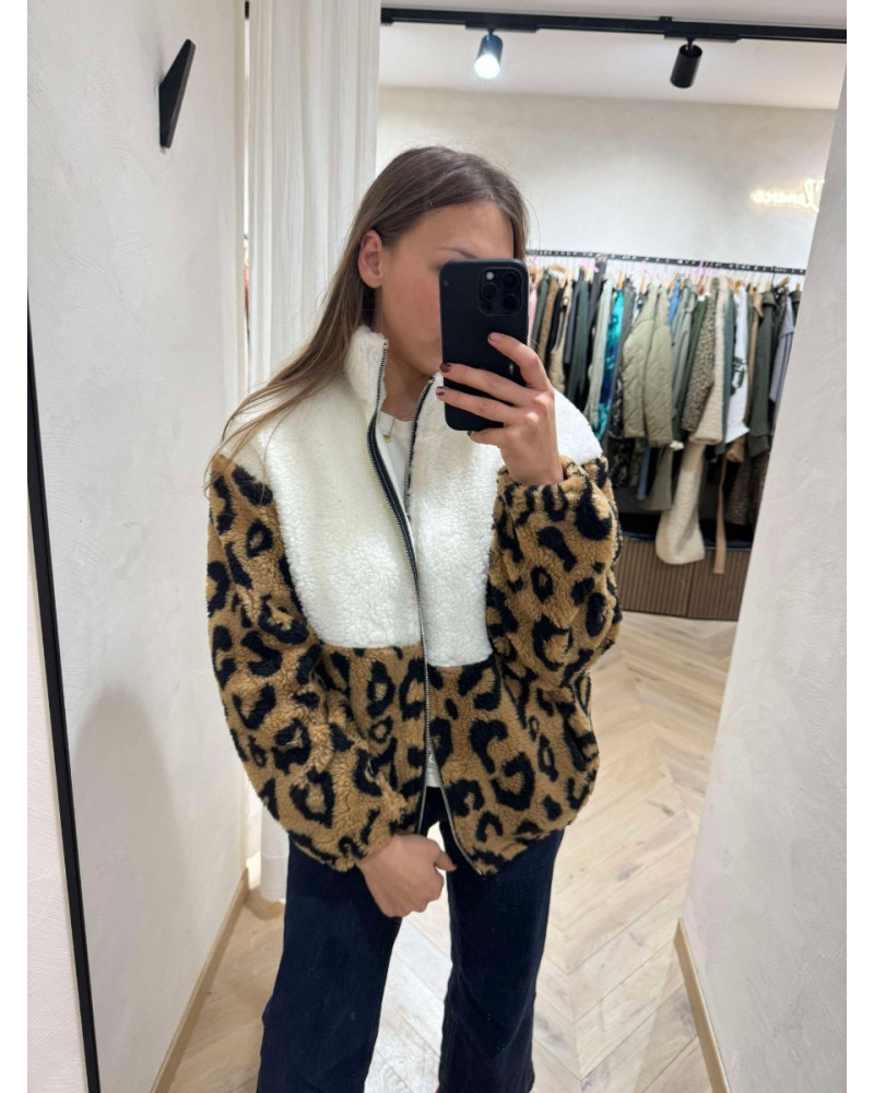 Gilet Veste polaire leopard
