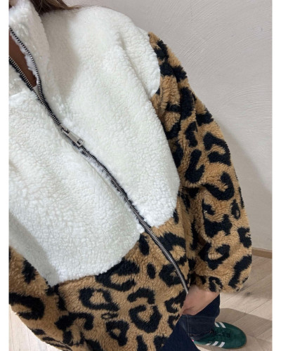 Gilet Veste polaire leopard