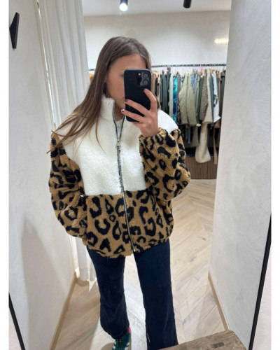 Gilet Veste polaire leopard