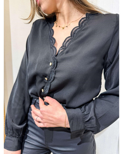 Blouse noir fluide