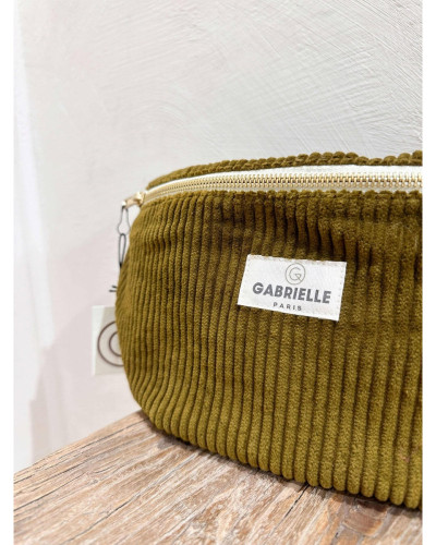 Trousse velours olive