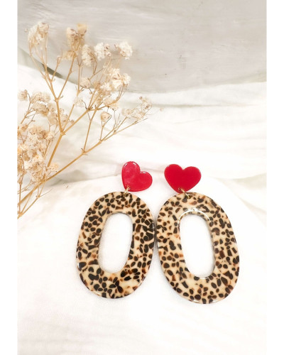 Boucles d'oreilles Red Leop