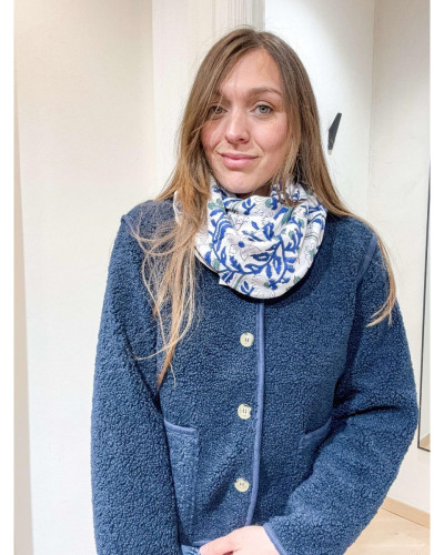 Veste bouclette bleu marine