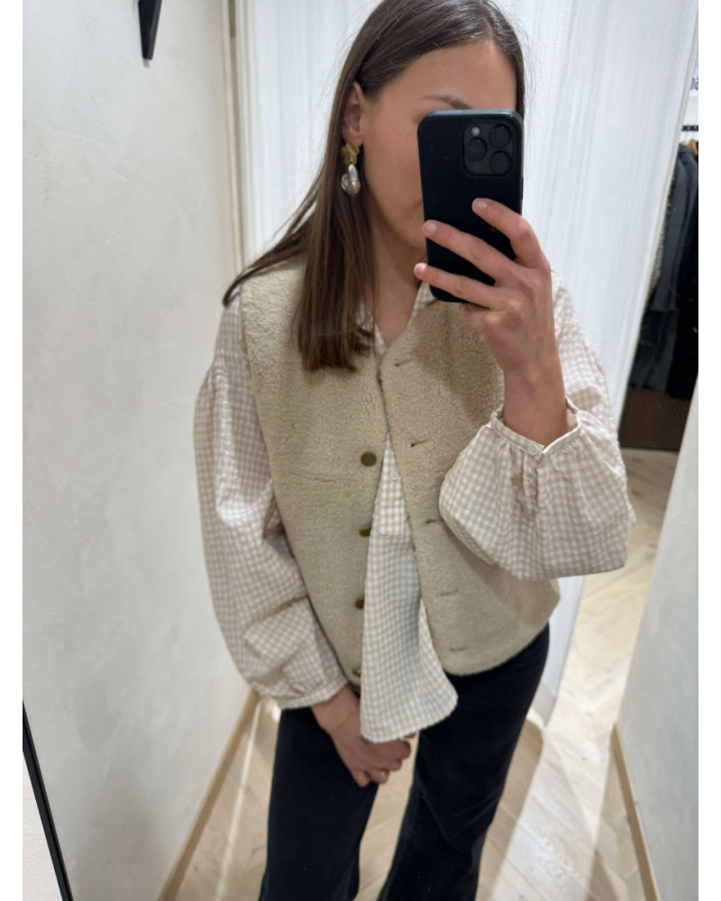 VESTE BOUCLETTE BEIGE