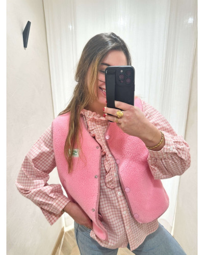 Gilet bouclette rose