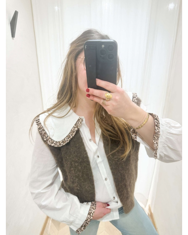 Gilet sans manche marron