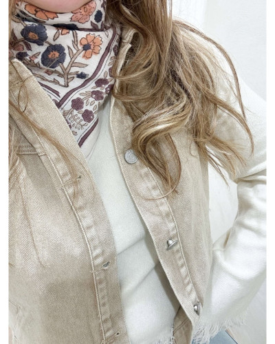 Veste en jeans sans manches beige