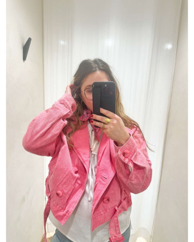 Veste en jeans rose