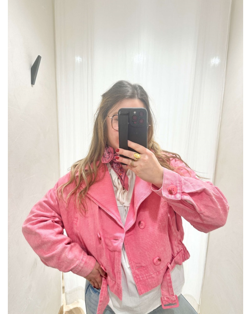 Veste en jeans rose