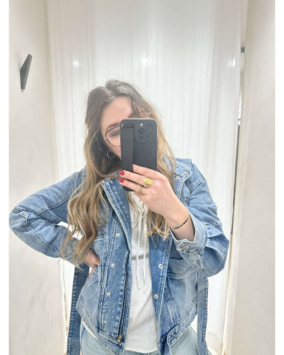 Veste en jeans epaulettes