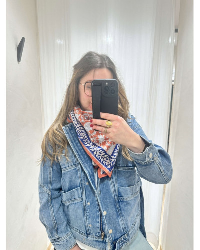 Veste en jeans epaulettes