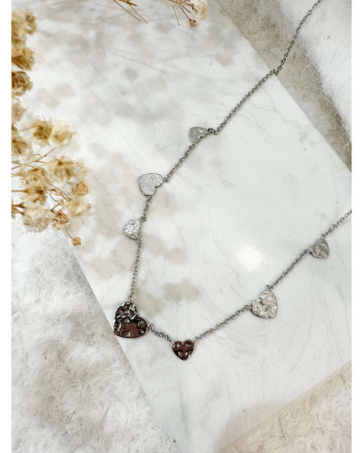 Collier petits coeurs - Argente