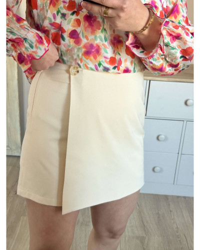 Jupe short beige