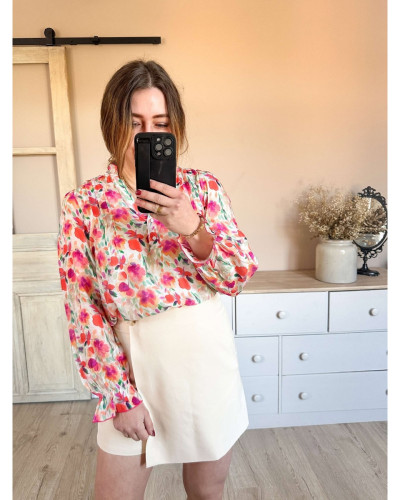 Blouse fleurie orangé