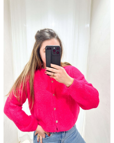 Gilet pull fushia