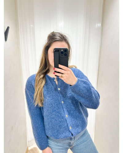 Gilet pull bleu