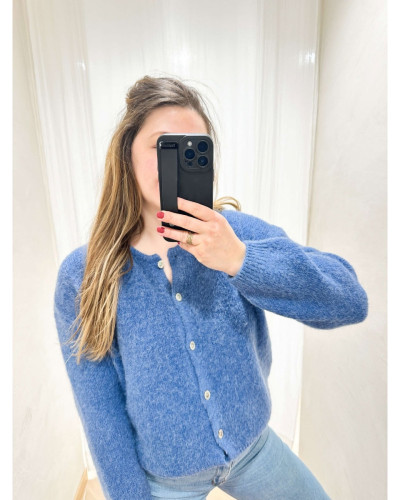 Gilet pull bleu