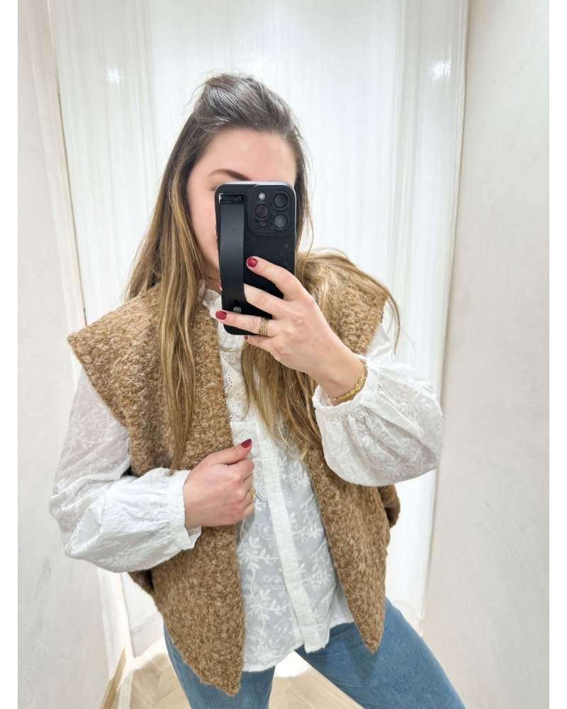 GILET SANS MANCHE CAMEL