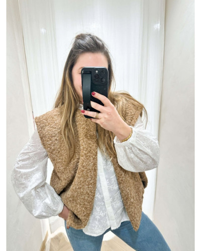 GILET SANS MANCHE CAMEL