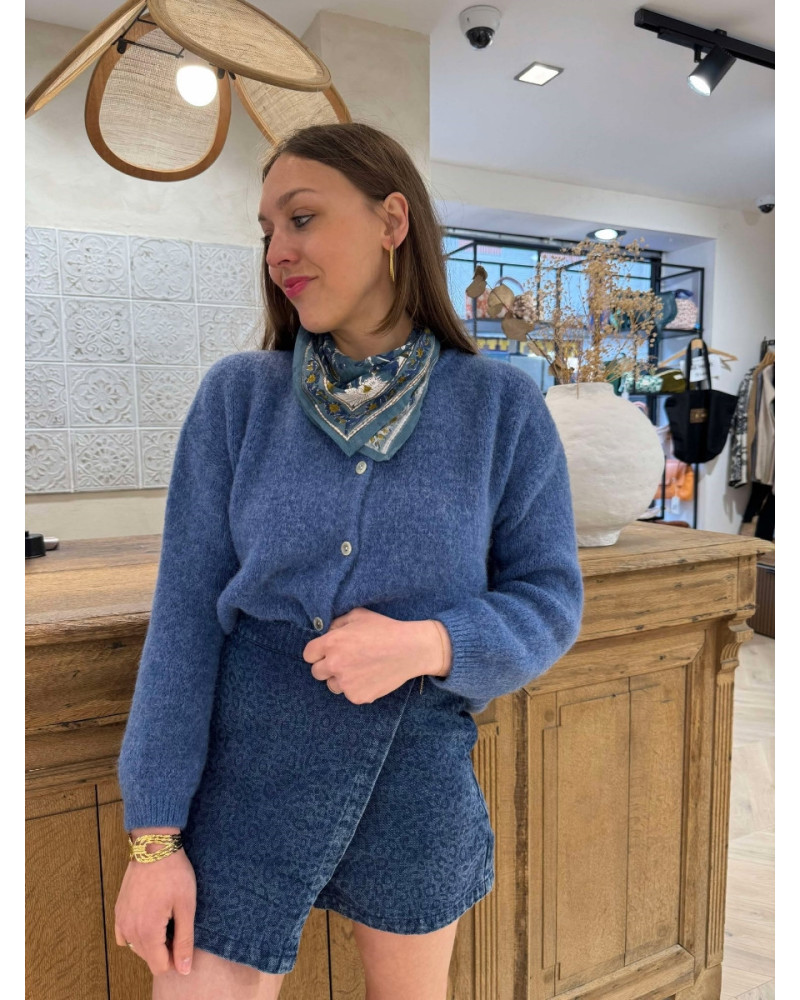 Gilet pull bleu