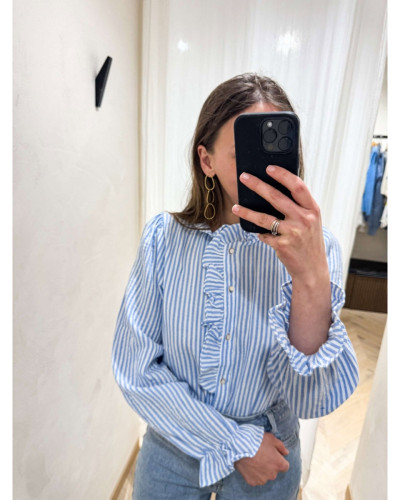 chemise rayée bleu ciel