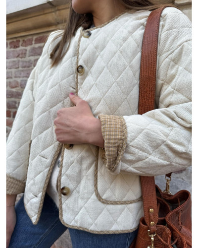 Veste matelassé écru beige