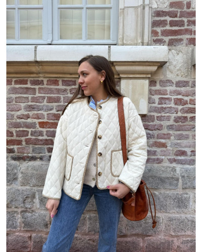 Veste matelassé écru beige