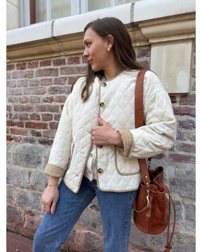 Veste matelassé écru beige