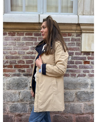 Parkas reversible bleu marine beige