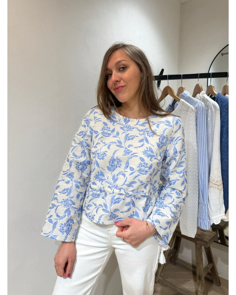 Blouse Fleurie bleu