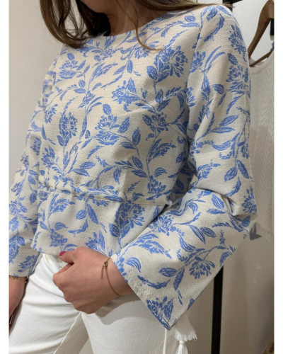 Blouse Fleurie bleu